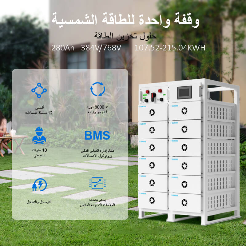 iRack-HVM 215KWH درجة A  | 768 فولت 280 أمبير | بطارية ليثيوم